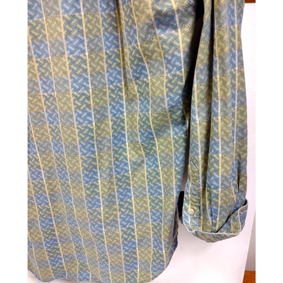 Vintage Bugle Boy Shirt Men's Large Geometric Long Sleeve Button Up 90's - Picture 7 of 9